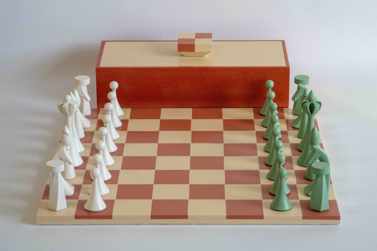 Chess set - Venetian Red & Sage
