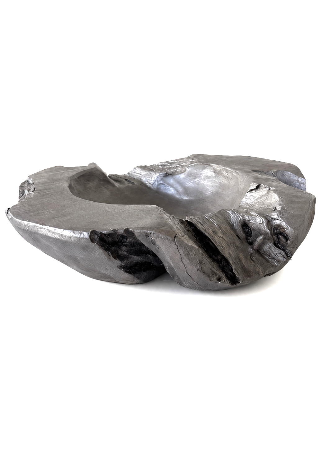 Teak vessel - chrome