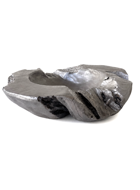 Teak vessel - chrome